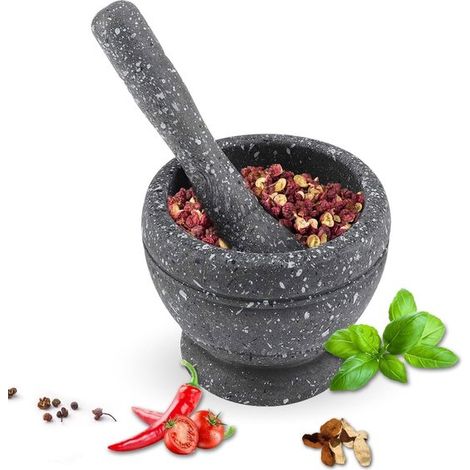 Dailygoods, Mortero resistente, Apisonador, Molinillo de alimentos, Molinillo de café manual, Dimensiones 119 cm (1/5)
