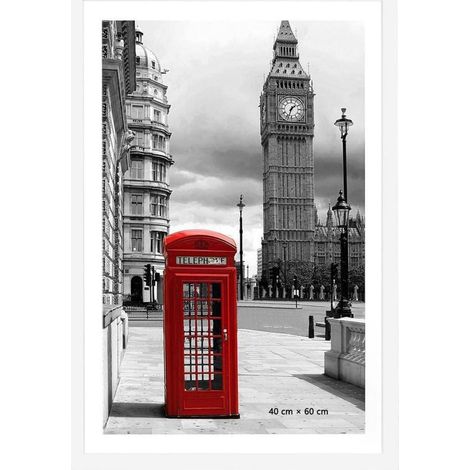 Cadre photo mural blanc 40x60 cm plastique pour décoration intérieure (1/4)
