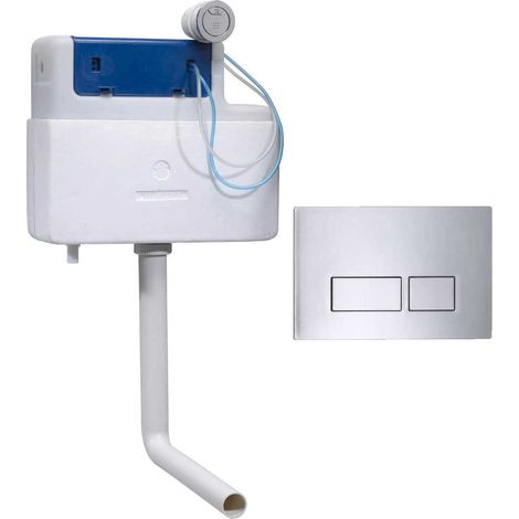 Roper Rhodes Torrent Concealed Dual Flush WC Toilet Cistern + Plaza Chrome Plate (1/4)