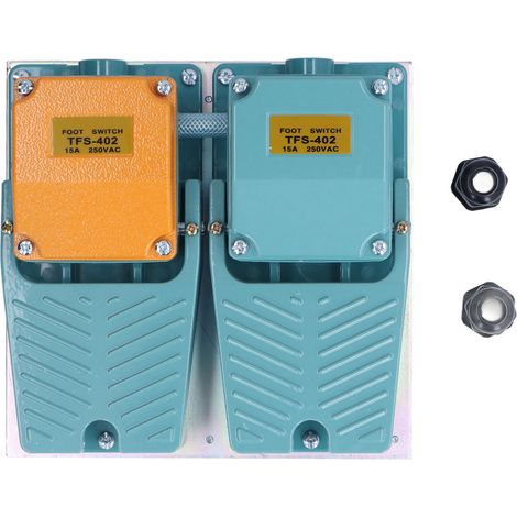 Fußschalter mit automatischer Rückstellung, 2 offene Positionen, 2 geschlossene Positionen, aus Aluminiumlegierung mit Anschluss, 15 A, 250 V