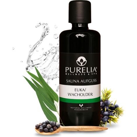 PURELIA Saunaaufguss Konzentrat Euka-Wacholder 100 ml natürlicher Sauna-aufguss - reine ätherische Ö