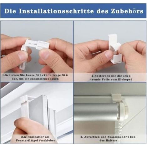 Support de Serrage pour Store - Plastique Haute Résistance - Réglable 1,5 à 2,2 cm - Pour Fenêtres PVC et Bois - 4 Pièces (1/4)