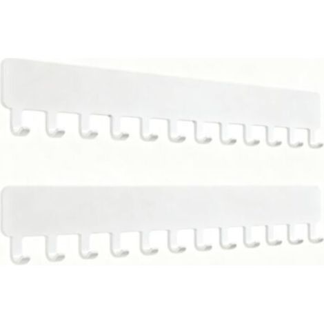 Ensemble de deux porte-colliers blancs suspendus - conception auto-adhésive pour fixation murale, rangement élégant pour bijoux, peut également servir de porte-clés ou de porte-serviettes. (1/5)