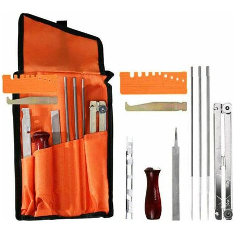 Tragbares Universal-Kettensägen-Schärfset, Feilen 5/32" (4 mm) / 3/16" (4,8 mm) / 7/32" (5,5 mm) (1/5)