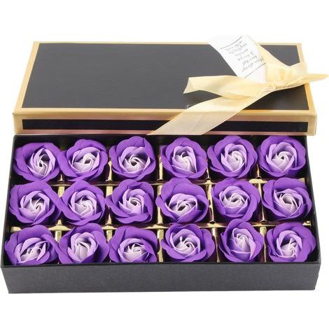 Handgemachte Rosenseife, romantischer violetter Farbverlauf – Geschenkidee für Partys oder als Dekoration für Zuhause (1/5)