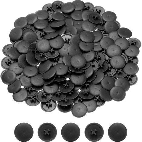 158 Pièces 17mm Cache-Écrou à Vis en Plastique Noir (1/5)