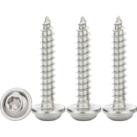 CSPARKV 50Pcs Self Drilling Sheet Metal Screws M3x20mm,Torx Self Drilling Screw with Washer A2 V2A Stainless Steel Flat Dome Head Wood Screws High Hardness,Fully Threaded (1/5)