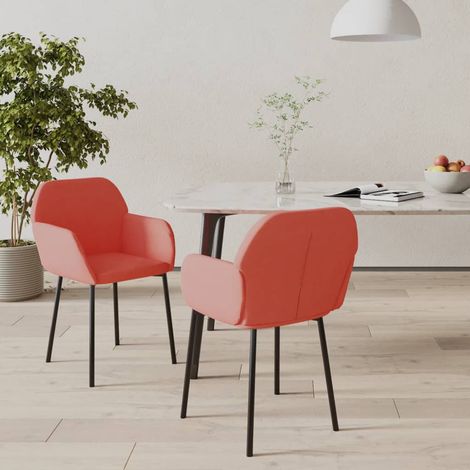 Sillas de comedor 2 unidades terciopelo rosa (1/5)