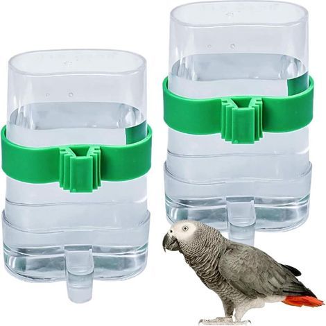 Automatischer Vogelkäfig-Futterautomat mit 2 Samenspendern, für Papageien, Kleintiere, Kanarienvögel und Nymphensittiche – 220 ml (1/5)