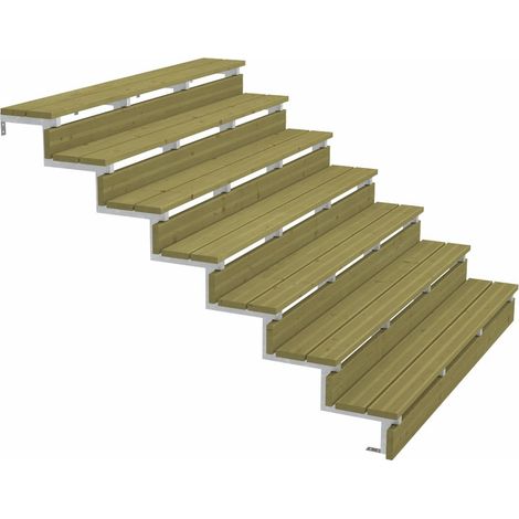 Plus Außentreppe Kiefer/Feuerverzinkt 7 Stufen 180 cm breit Außentreppe (1/3)