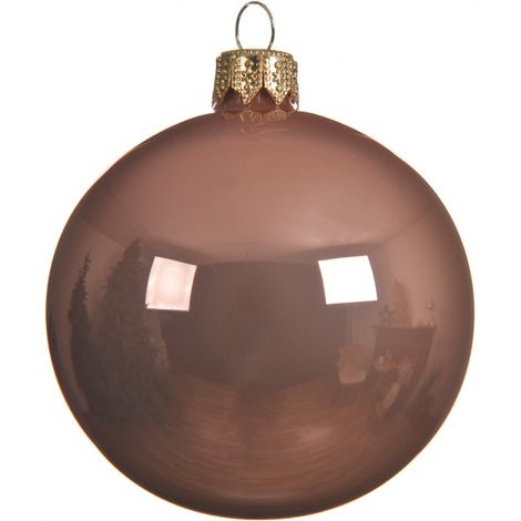 Adorno arbol de navidad bola cristal bronce pulido 6 cm