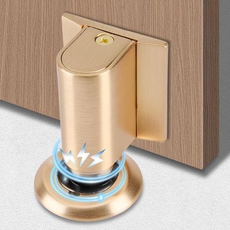 Bloc-porte magnétique en métal, butée de porte solide avec adhésif et vis (4) – Stop-porte pour sol, arrêt de porte pratique (1/5)