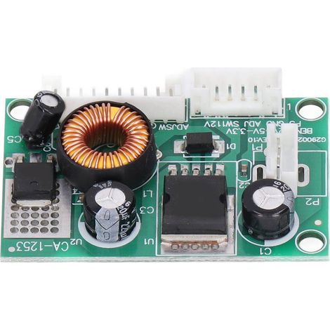 Convertisseur de tension 12V vers 5V/3.3V, module d'alimentation PCB avec écran LCD, 2 pièces, carte régulateur 3 interfaces pour projets électroniques (1/5)
