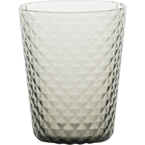 Zafferano Lot De 6 Gobelets Collection Isolano En Verre Soufflé Artisanal Fait Main Couleur Grise Avec Texture Effet Diamant De Haute Qualité