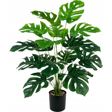 Monstera artificial en maceta de 70 cm, planta artificial con 18 hojas XL. (1/5)