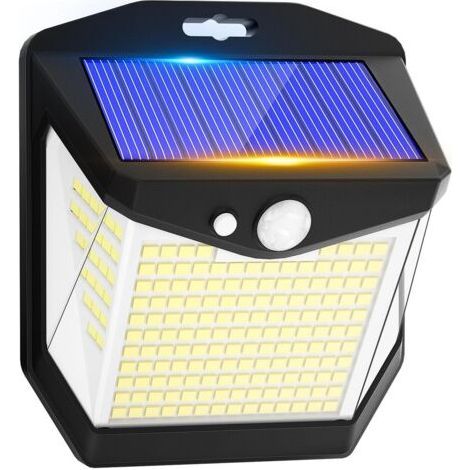 Lampe Solaire Exterieur Détecteur Mouvement - 248 LED Lumière Solaire Extérieur étanche Sans Fil Spot Solaire Exterieur pour Jardin Patio Garage Lot de 1 [Classe énergétique A+++] (1/4)