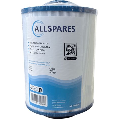 Spa Waterfilter geschikt voor  LA Spa 51107 / SC745 / 5CH-203 / PLAS35 / 50201 (1/4)