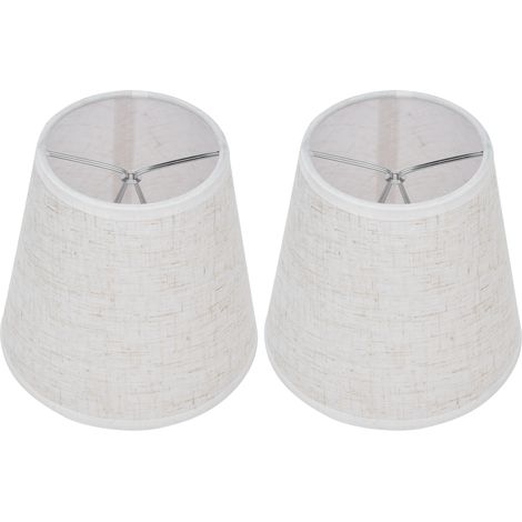 Lot de 2 abat-jour en tissu à clipser pour lampe de table à vis E14, style chandelier ou lustre, en lin (PT09). (1/5)