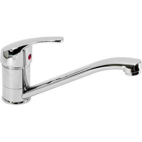 Robinet mitigeur pour evier de cuisine a bec mobile en laiton chrome (1/3)