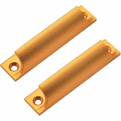Lot de 2 poignées de porte-fenêtre, extérieur, en alliage d'aluminium, pour portes coulissantes, fenêtres, portes-fenêtres, tiroirs, couleur or (1/5)