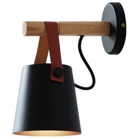Applique murale enfantApplique murale LED en bois au Design nordique moderne, luminaire d'intérieur, idéal pour une chambre à coucher, un salon, E27 (1/5)