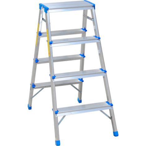 SCALA IN ALLUMINIO DOPPIA FACCIATA 90 CM 3 GRADINI + PEDANA - DR8003 (1/4)