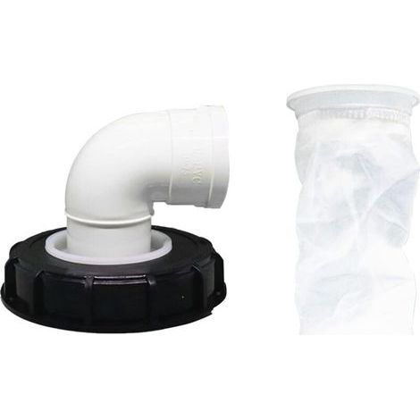 90°Filtre à Couvercle IBC, Filtre à Eau de Pluie en Nylon 163 mm, Lavable avec Couvercle pour réservoir d'eau de Pluie IBC DN 150 (1/5)