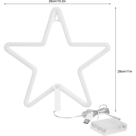 Veilleuse LED néon en forme d'étoile, lampe USB, pour la décoration murale de la maison, des fêtes et du salon. (1/5)