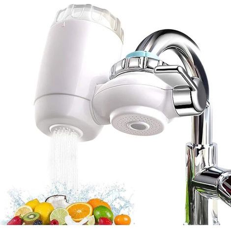 Faucet Water Filter, Tap Water Purifier, Faucet Filtration System for Kitchen, Home, Bathroom with Ultra-adsorbent Material Efficient to Remove Chlorine, Lead, Fluoride