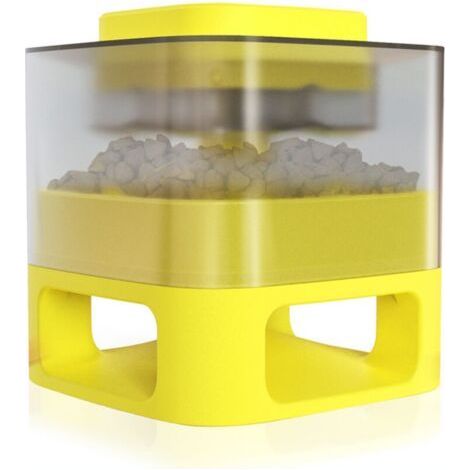 Distributeur de nourriture pour animaux de compagnie mangeoire lente interactive pour chat chien nourriture fuite traiter formation jouets d'alimentation jouet educatif jaune,modele:Jaune (1/5)