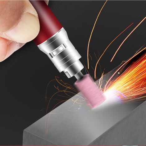 Kit de micro-meuleuse à air comprimé haute vitesse, ponceuse miniature multifonction réglable pour pierre de jade, outil rotatif pneumatique de précision (1/5)