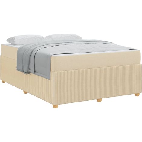 Maison Exclusive - Struttura del letto con materasso Crema 160 x 200 cm Tessuto