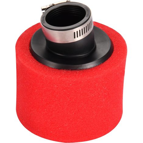 35 mm Luftfilter Doppelschwamm Schaumreiniger Rot Bauvel Winkelmund Ersatz für 50 cc 70 cc 90 cc 110 cc 125 cc Motorrad Kart ATV Quad Bike Racing (1/5)