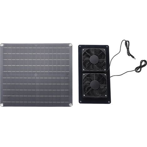 20W 18V Solarpanel-Abluftventilator, Photovoltaik-Lüftung für Schuppen, Hühnerstall, Hundehütte, Gewächshaus (1/5)