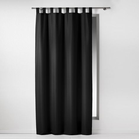 Douceur D'Intérieur - 1600832, Tenda Con Passanti , 140 X 260 Cm , Essentiel , Poliestere Unito , Nero