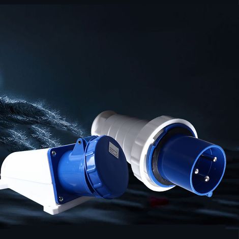 Wasserdichter 3-poliger Stecker und Buchse, 63 A, für Industriestecker und -buchsen, kompatibel mit BEM-033 Luftfahrtsteckern (1/5)