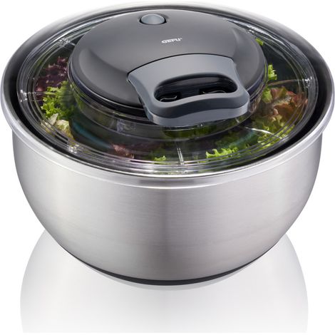 Essoreuse à salade Pullit – Acier inoxydable – Mécanisme à cordon – Essorage rapide 5L – Compatible lave-vaisselle – Gefu