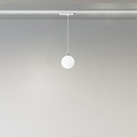 Sospensione Moderna Binario Metallo Bianco Vetro Led 16W 3000K (1/2)