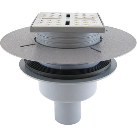 bonde à sortie verticale pour receveur à carreler rainy - grille inox chrome (1/3)