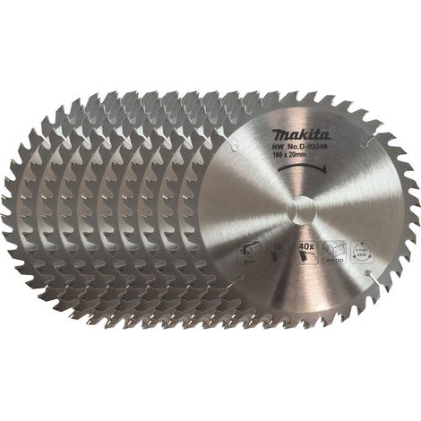 10 Makita D-03349 Circular Saw Blade 165 X 20 40 Teeth Suit DSS611 DSS610 DHS680 (1/4)