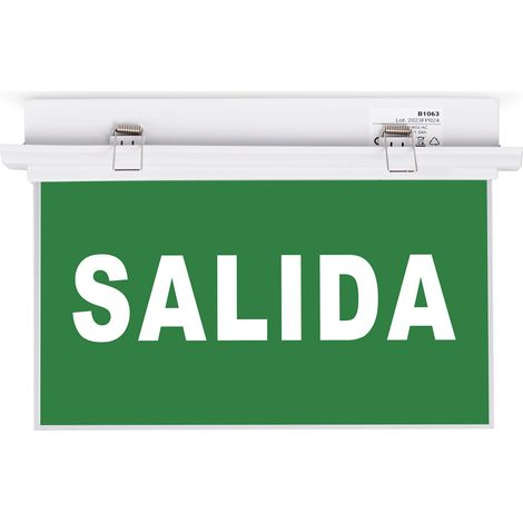 Luz De Emergencia Permanente Con Cartel "SALIDA" -