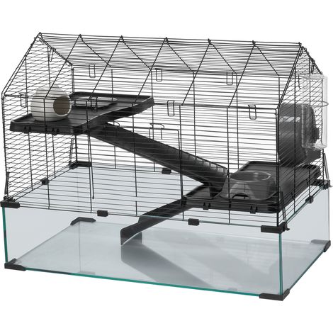 Mophorn Hamsterkäfig, 360°-Sicht, transparenter Lebensraum, 29,5 x 17,3 x 24 Zoll, geräumig für kleine Haustiere, mit Zubehör, belüftet und tragbar