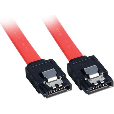 LINDY 33450 - SATA III Kabel mit Sicherheitsclip, 0,5m - rot