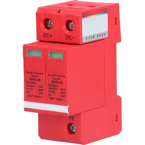 Parafoudre DC 2P 1000V pour Systèmes Solaires Photovoltaïques Connectés au Réseau (1/5)