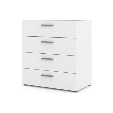 Commode PEPE 4 tiroirs - Décor Blanc - L 80 x P 40 x H 68,5 cm (1/5)
