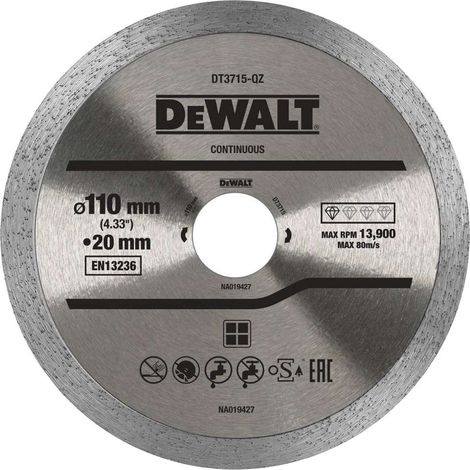DeWALT - Disco da taglio diamantato per marmo, porcellana e granito 110x20 mm DT3715