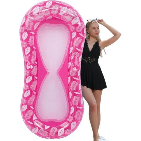 Piscine Gonflable Adulte, Hamac Flottant de Piscine Gonflable, Chaise Bouée de Piscine d'eau Matelas en Filet Flottant, Tapis de Piscine Flottant Hamac pour Adultes et Enfants