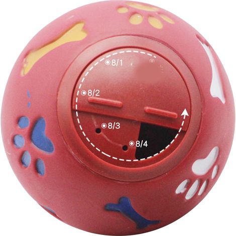 Balle distributrice de friandises pour chien, jouet à mâcher réglable à alimentation lente pour chiot et chat, rouge 7,5 cm