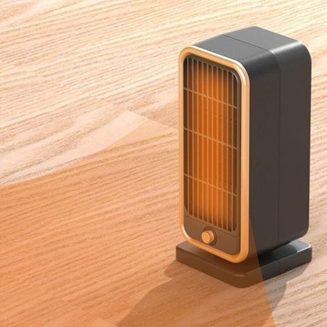Radiateur électrique vertical à chauffage rapide noir 10,3 x 11 x 26,2 cm, adapté à un usage domestique et professionnel. (1/5)