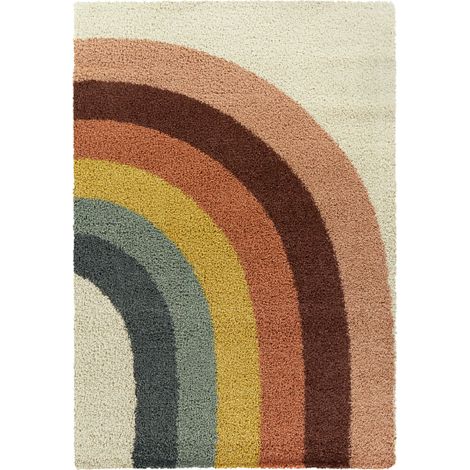 BOBOCHIC - Tapis poils mi-longs CLAIRE motif abstrait 160x213 Multicolore (1/5)